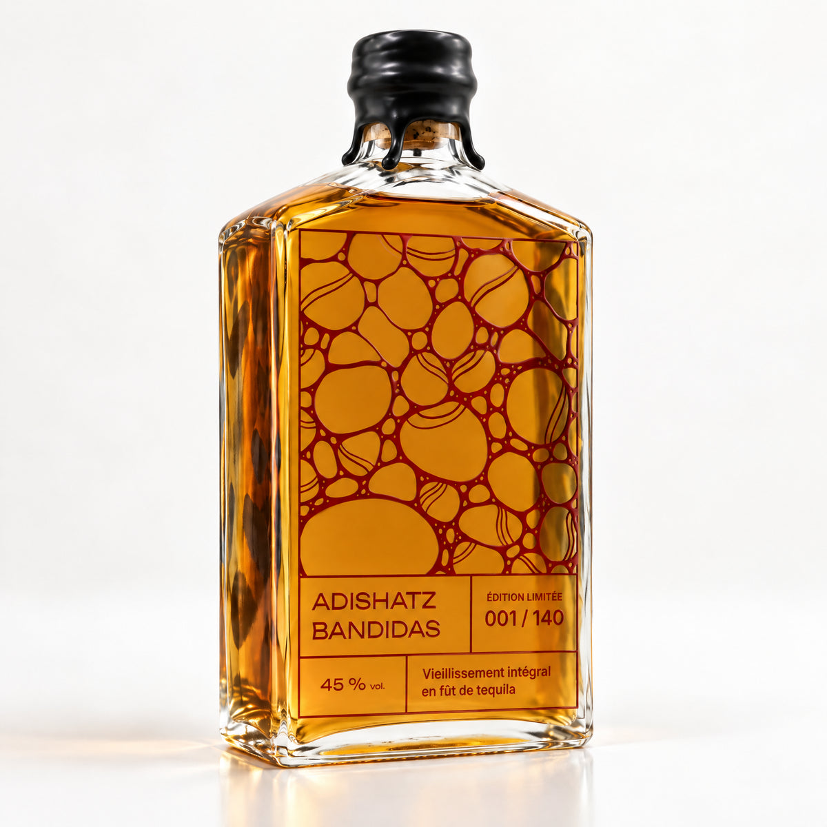 Flacon Adishatz Bandidas, rhum vieilli en fût de tequila