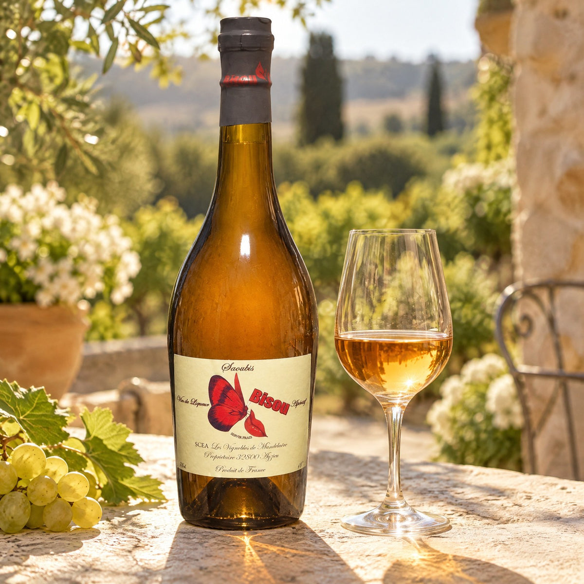Bisou, vin de liqueur apéritif du Domaine de Saoubis