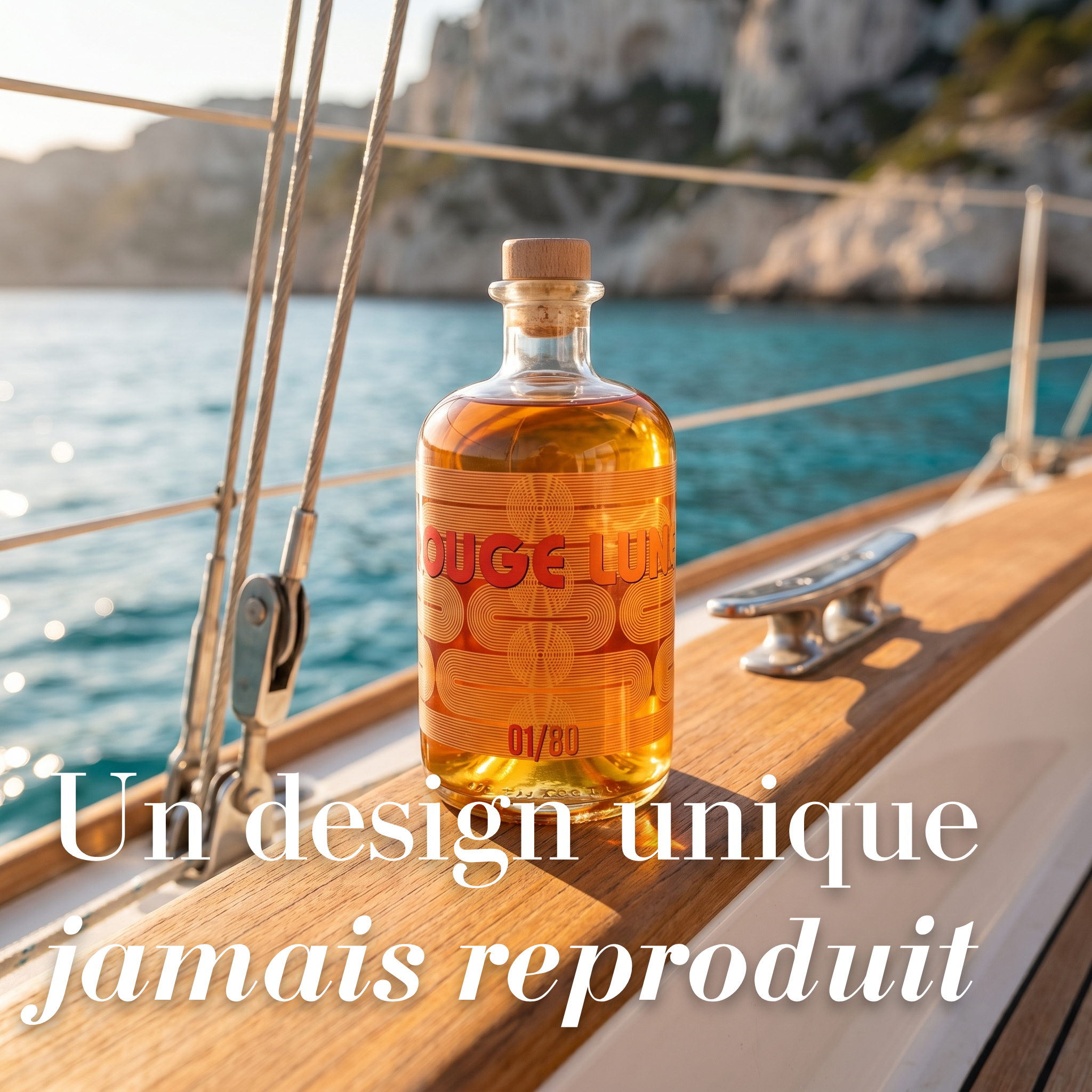 Rouge Lune X Manikou -  Rhum vieilli en mer (finition grand arôme) - Edition Limitée (60 flacons)